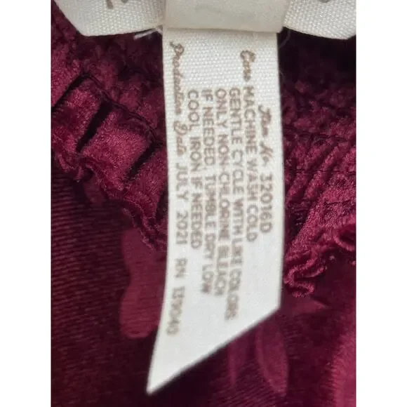 Matilda Jane Velour Burnout Melanie Shift Dress Girl’s Sz 16 Burgundy Red Party - Picture 4 of 5